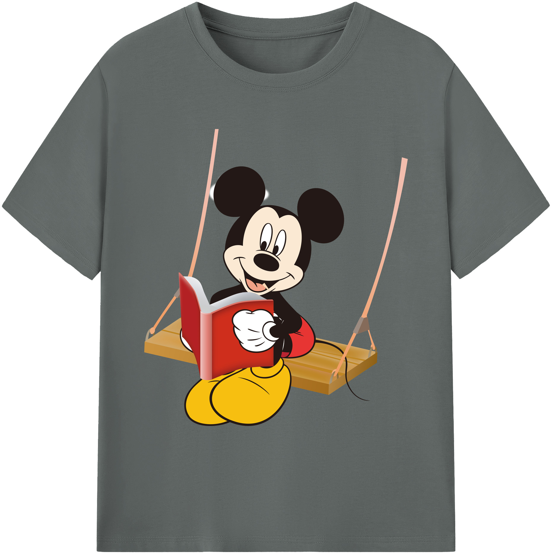 ミッキーマウス Mickey Mouse 綿100％ メンズ半袖Tシャツ｜肌触りやわらか＆通気性